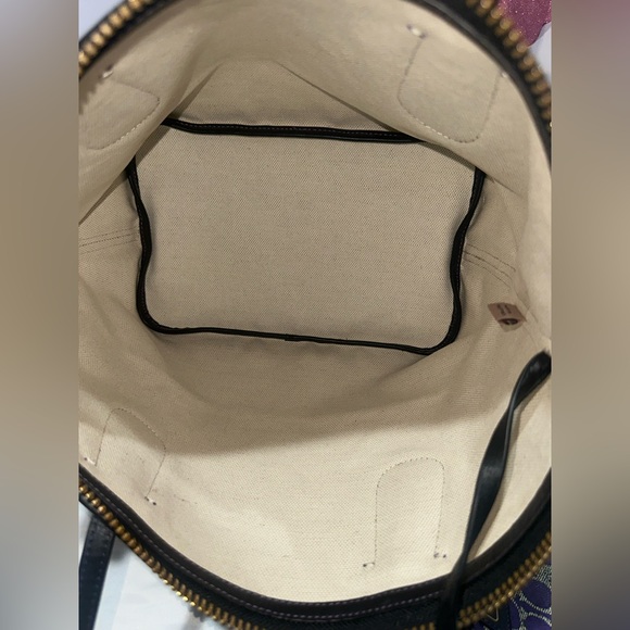 Coach Signature Coated Canvas Taxi Zip Top Tote - Picture 10 of 16